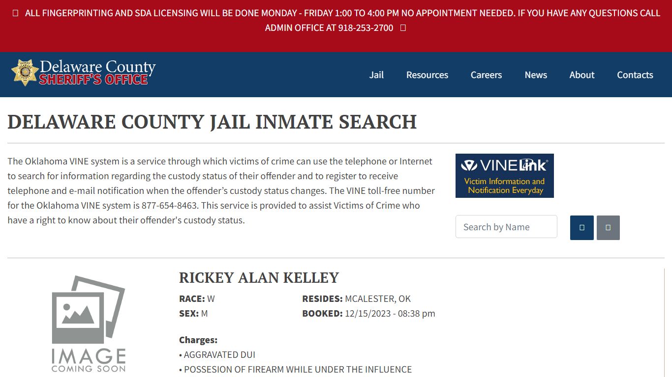 Inmate Search - Delaware County Sheriff's Office