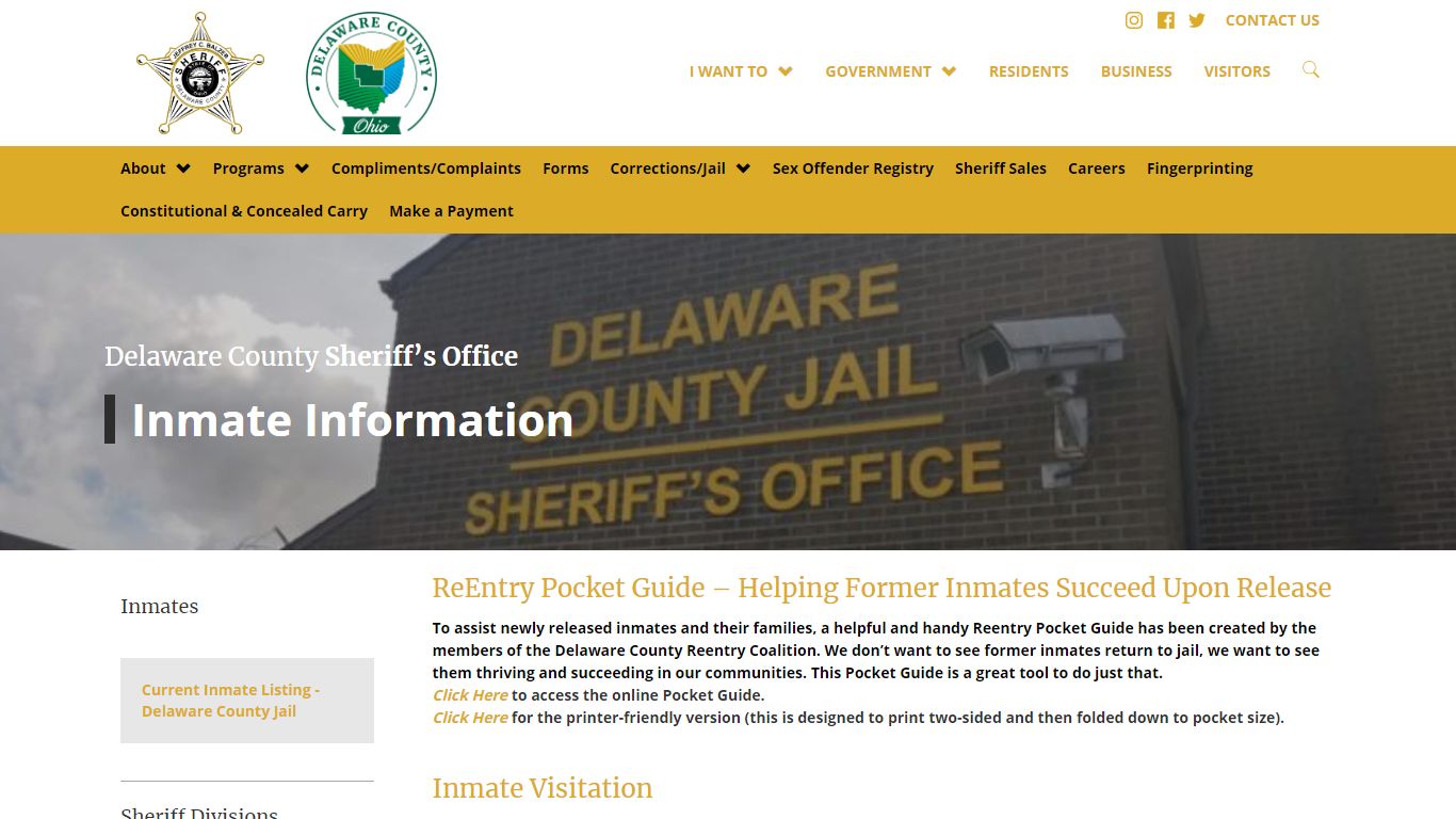 Inmate Information - Sheriff - Delaware County Sheriff's Office